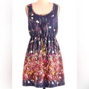 Moon Collection navy pink and white floral dress size small